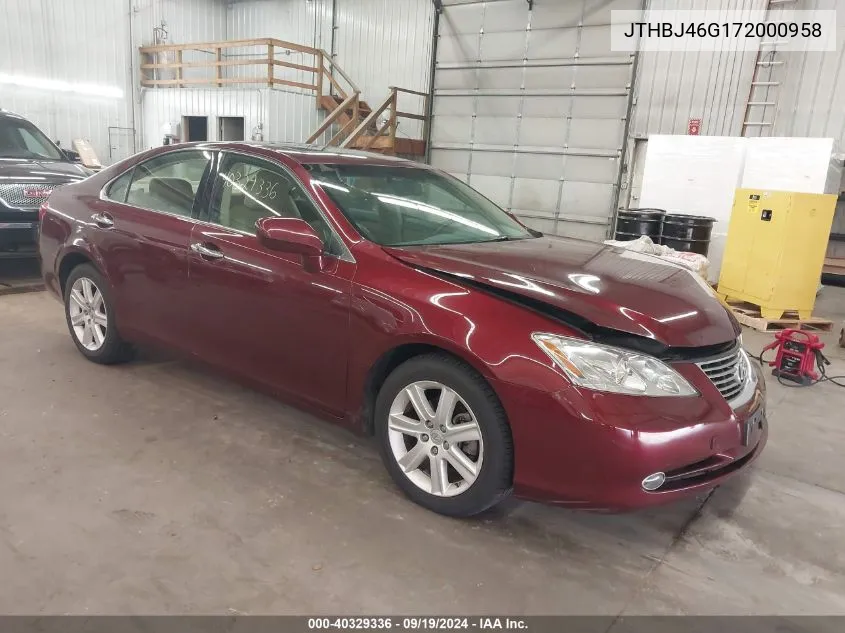 2007 Lexus Es 350 VIN: JTHBJ46G172000958 Lot: 40329336