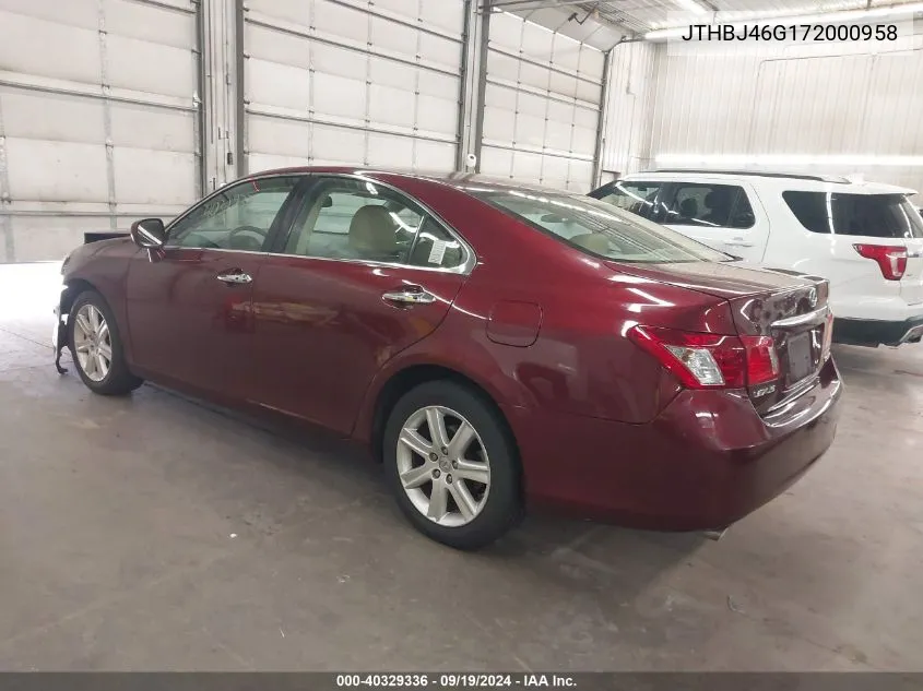 2007 Lexus Es 350 VIN: JTHBJ46G172000958 Lot: 40329336