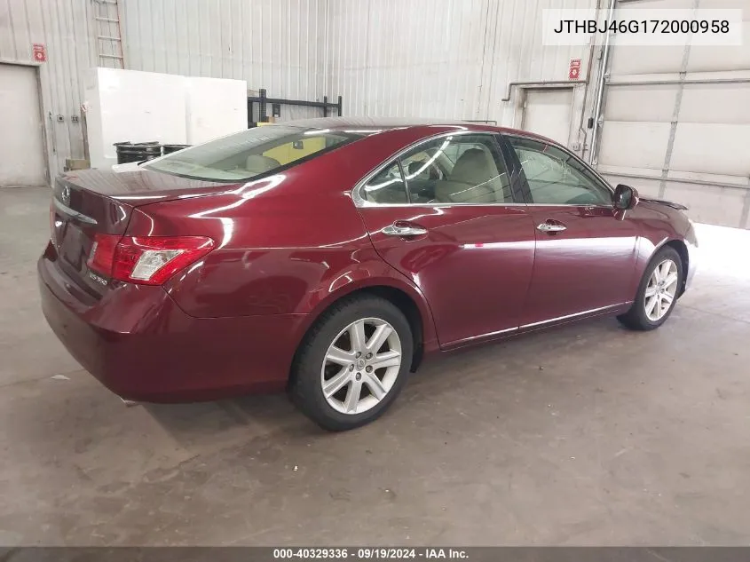 2007 Lexus Es 350 VIN: JTHBJ46G172000958 Lot: 40329336