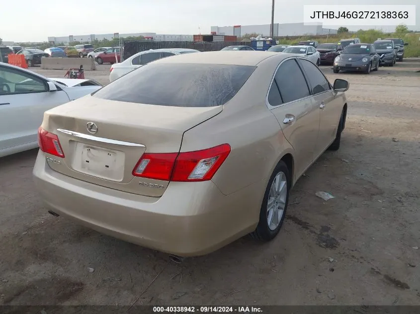 2007 Lexus Es 350 VIN: JTHBJ46G272138363 Lot: 40338942