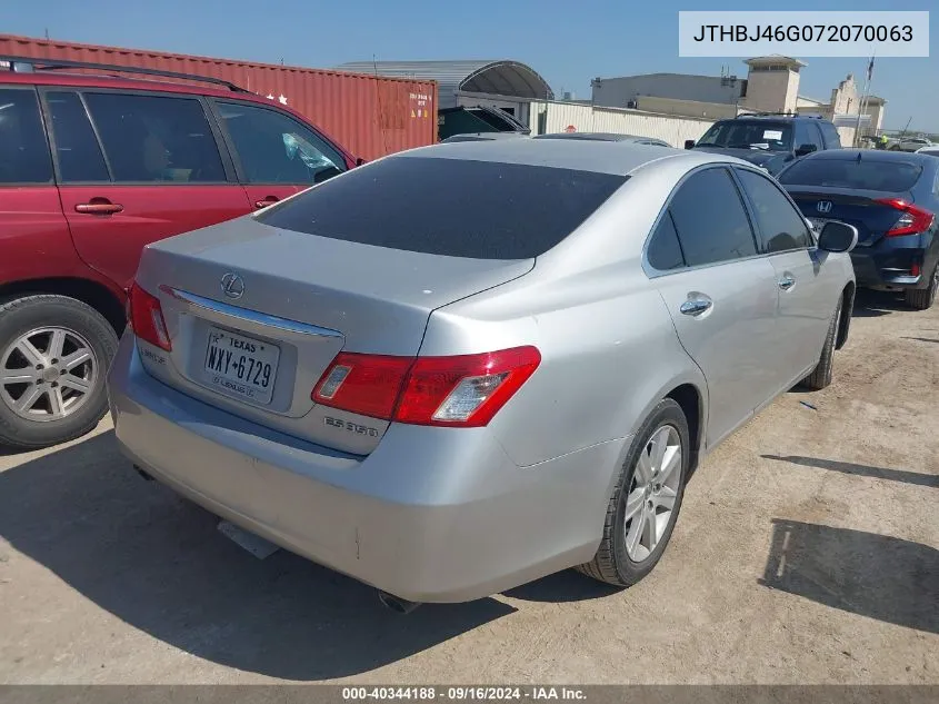 2007 Lexus Es 350 VIN: JTHBJ46G072070063 Lot: 40344188