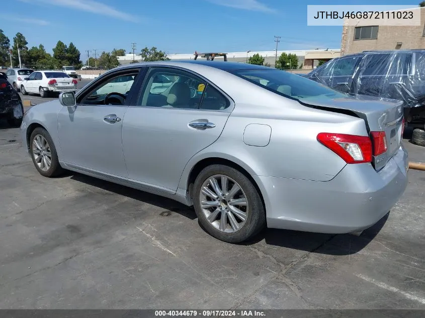 2007 Lexus Es 350 VIN: JTHBJ46G872111023 Lot: 40344679