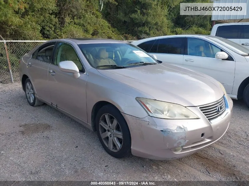 2007 Lexus Es 350 VIN: JTHBJ46GX72005429 Lot: 40350843