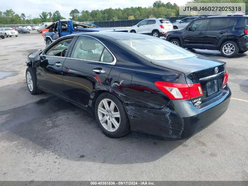 2007 Lexus Es 350 VIN: JTHBJ46G272025318 Lot: 40351536