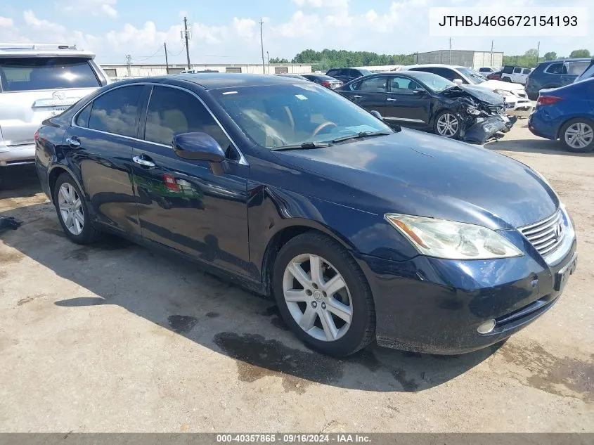 2007 Lexus Es 350 VIN: JTHBJ46G672154193 Lot: 40357865