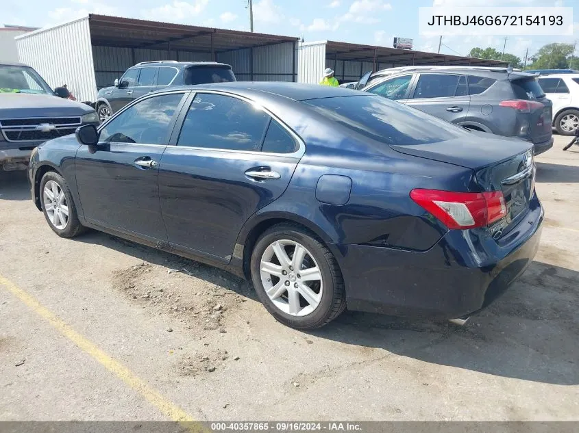 2007 Lexus Es 350 VIN: JTHBJ46G672154193 Lot: 40357865