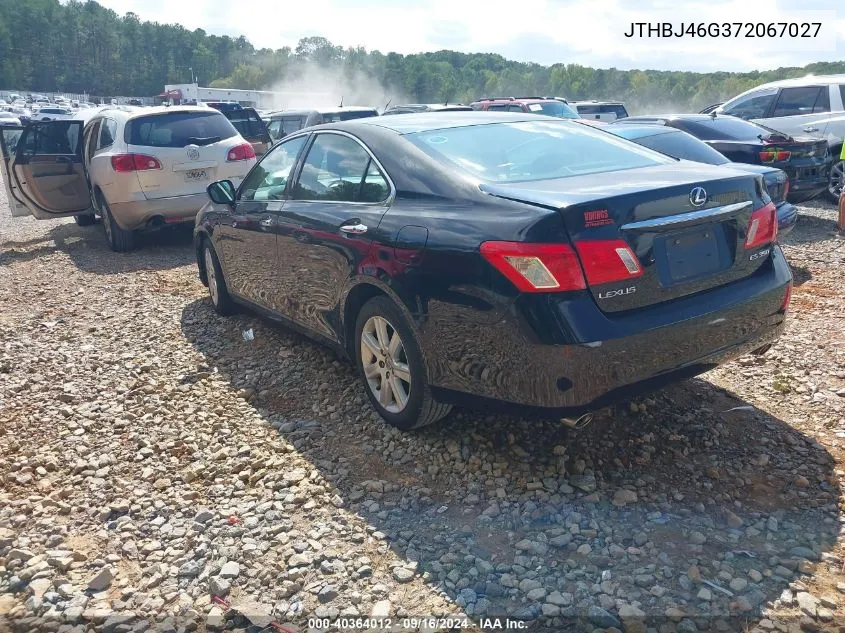 2007 Lexus Es 350 VIN: JTHBJ46G372067027 Lot: 40364012