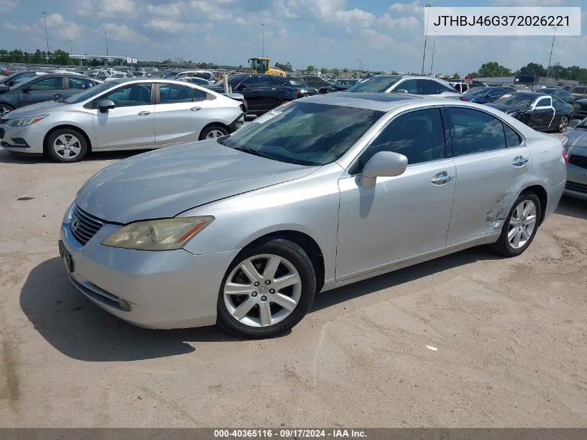 2007 Lexus Es 350 VIN: JTHBJ46G372026221 Lot: 40365116