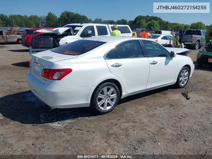 2007 Lexus Es 350 VIN: JTHBJ46G272154255 Lot: 40374377