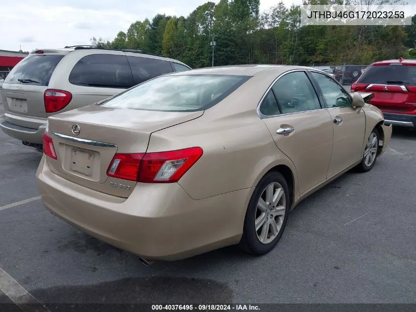 2007 Lexus Es 350 VIN: JTHBJ46G172023253 Lot: 40376495