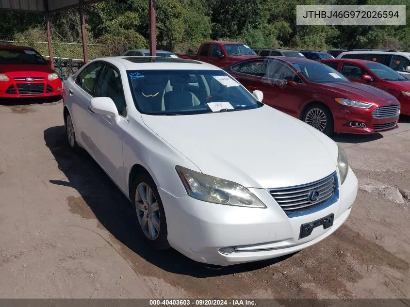 2007 Lexus Es 350 VIN: JTHBJ46G972026594 Lot: 40403603