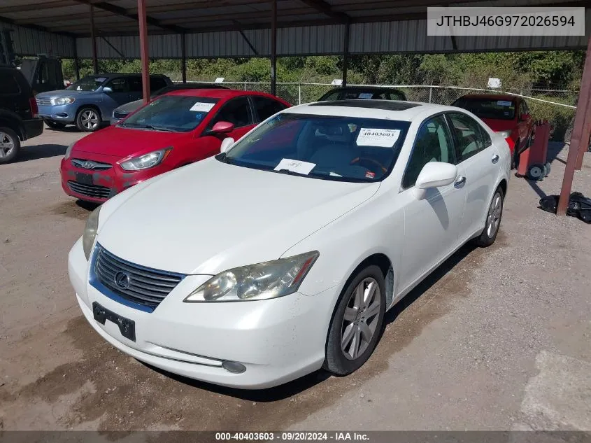 2007 Lexus Es 350 VIN: JTHBJ46G972026594 Lot: 40403603