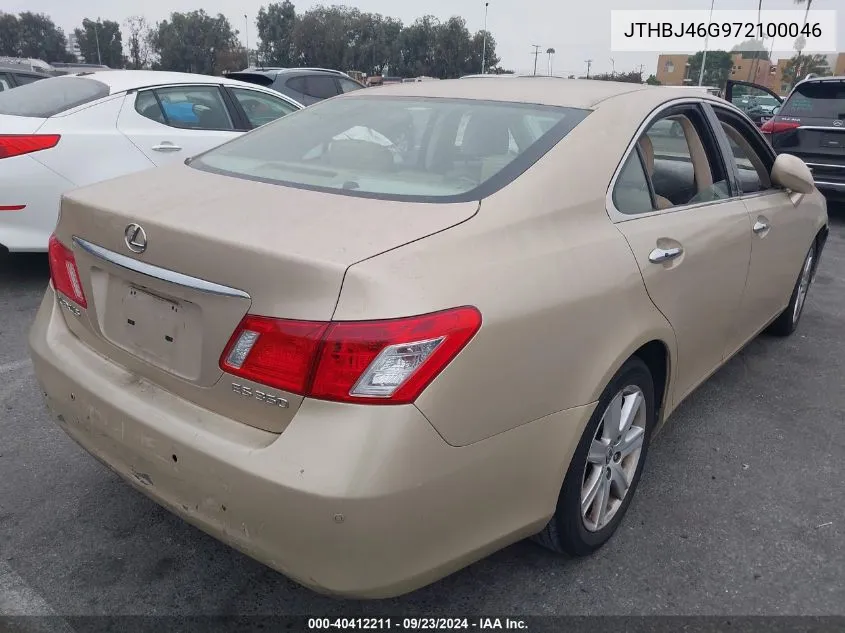 2007 Lexus Es 350 VIN: JTHBJ46G972100046 Lot: 40412211