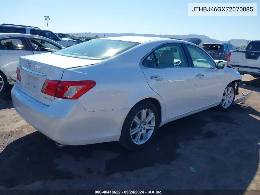 2007 Lexus Es 350 VIN: JTHBJ46GX72070085 Lot: 40418622