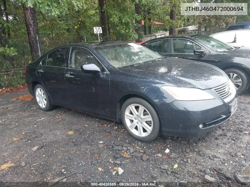 2007 Lexus Es 350 VIN: JTHBJ46G472000694 Lot: 40420585