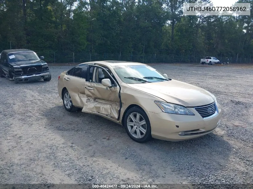 2007 Lexus Es 350 VIN: JTHBJ46G772058962 Lot: 40424477