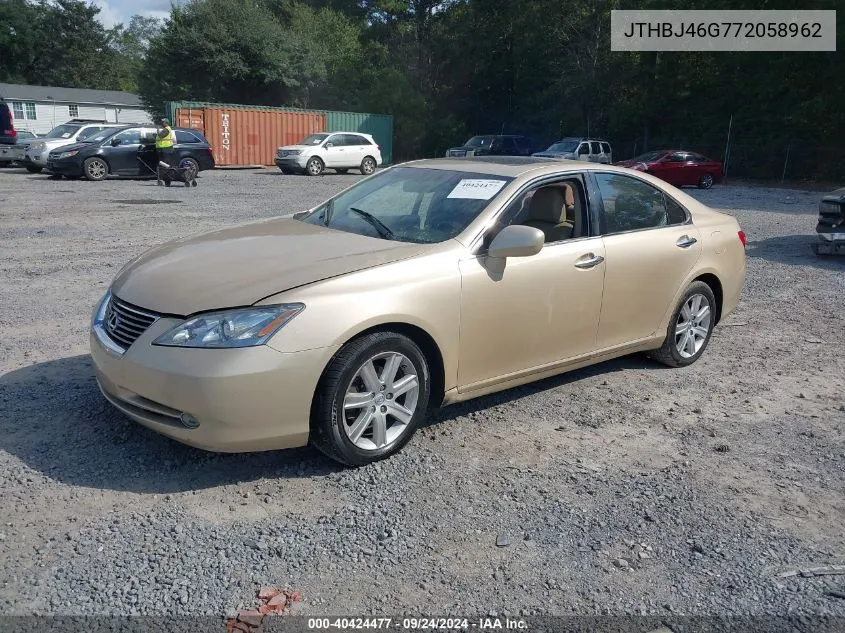 2007 Lexus Es 350 VIN: JTHBJ46G772058962 Lot: 40424477