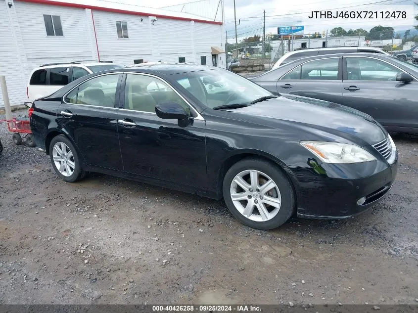 2007 Lexus Es 350 VIN: JTHBJ46GX72112478 Lot: 40426258