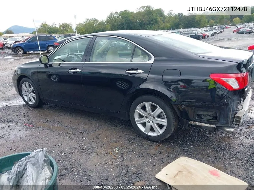 2007 Lexus Es 350 VIN: JTHBJ46GX72112478 Lot: 40426258