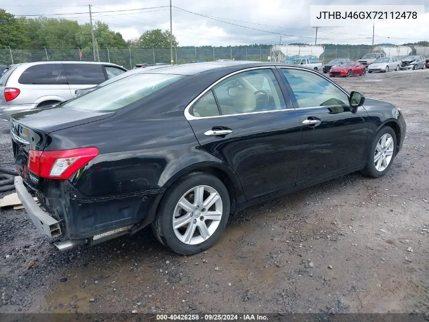 2007 Lexus Es 350 VIN: JTHBJ46GX72112478 Lot: 40426258