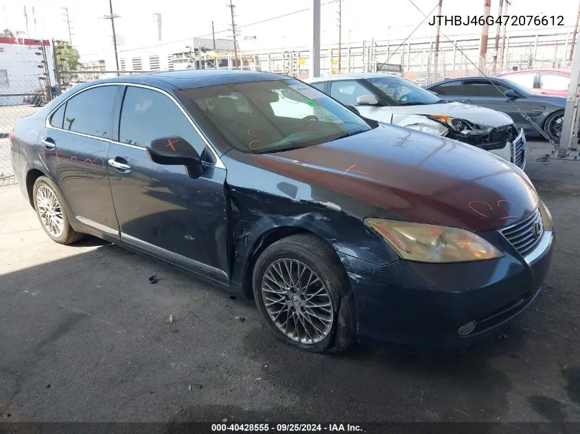 2007 Lexus Es 350 VIN: JTHBJ46G472076612 Lot: 40428555