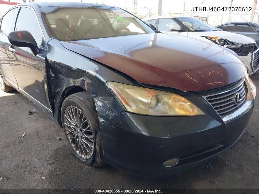 2007 Lexus Es 350 VIN: JTHBJ46G472076612 Lot: 40428555