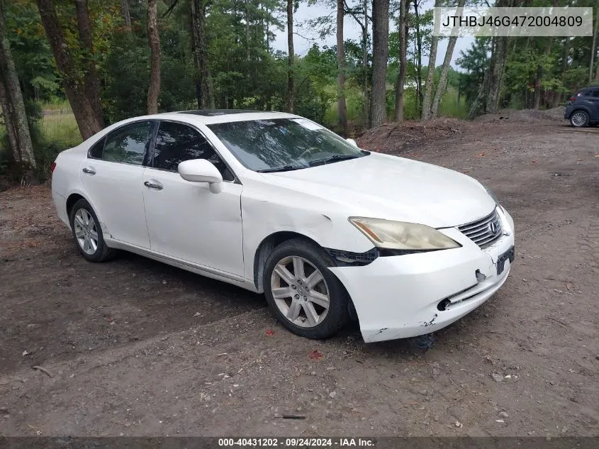 2007 Lexus Es 350 VIN: JTHBJ46G472004809 Lot: 40431202