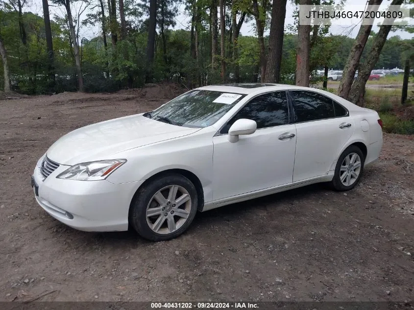 2007 Lexus Es 350 VIN: JTHBJ46G472004809 Lot: 40431202