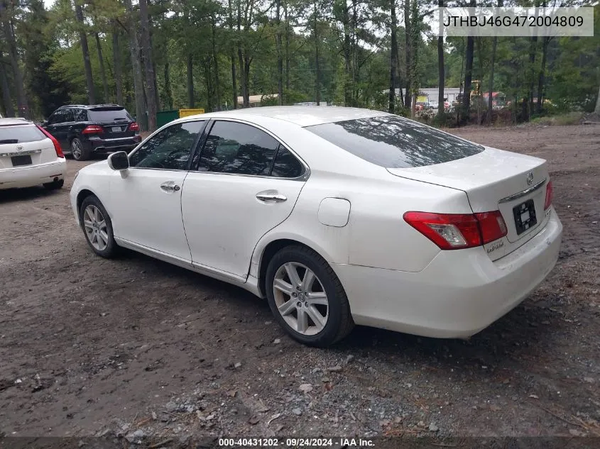 2007 Lexus Es 350 VIN: JTHBJ46G472004809 Lot: 40431202