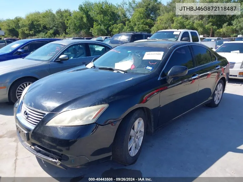 2007 Lexus Es 350 VIN: JTHBJ46G872118487 Lot: 40443508