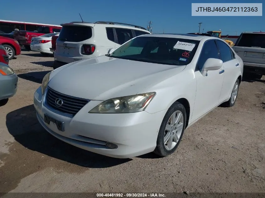 2007 Lexus Es 350 VIN: JTHBJ46G472112363 Lot: 40481992