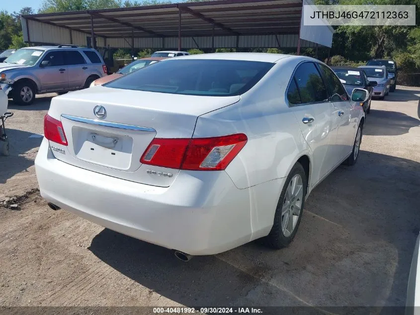 2007 Lexus Es 350 VIN: JTHBJ46G472112363 Lot: 40481992