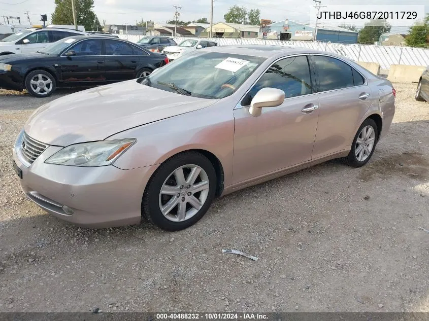 2007 Lexus Es 350 VIN: JTHBJ46G872011729 Lot: 40488232