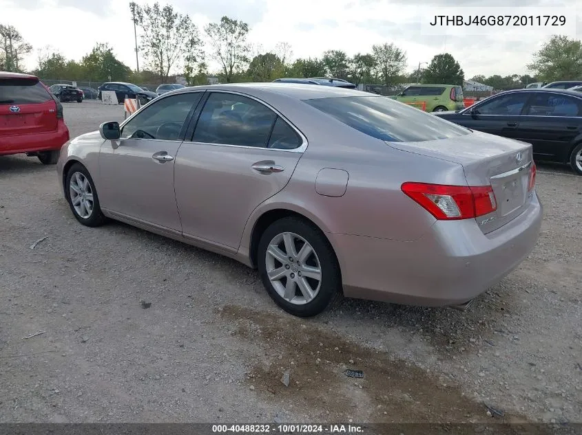 2007 Lexus Es 350 VIN: JTHBJ46G872011729 Lot: 40488232