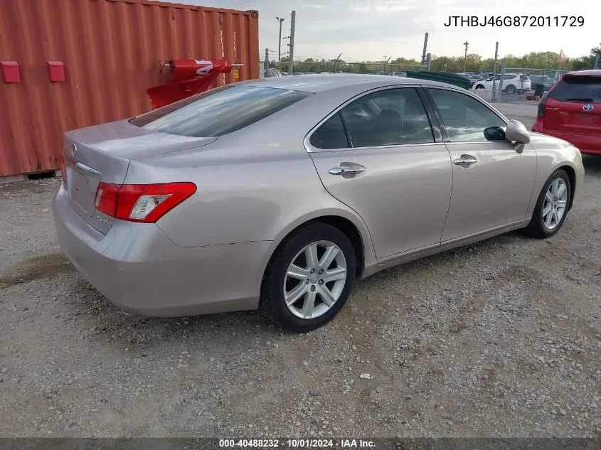 2007 Lexus Es 350 VIN: JTHBJ46G872011729 Lot: 40488232