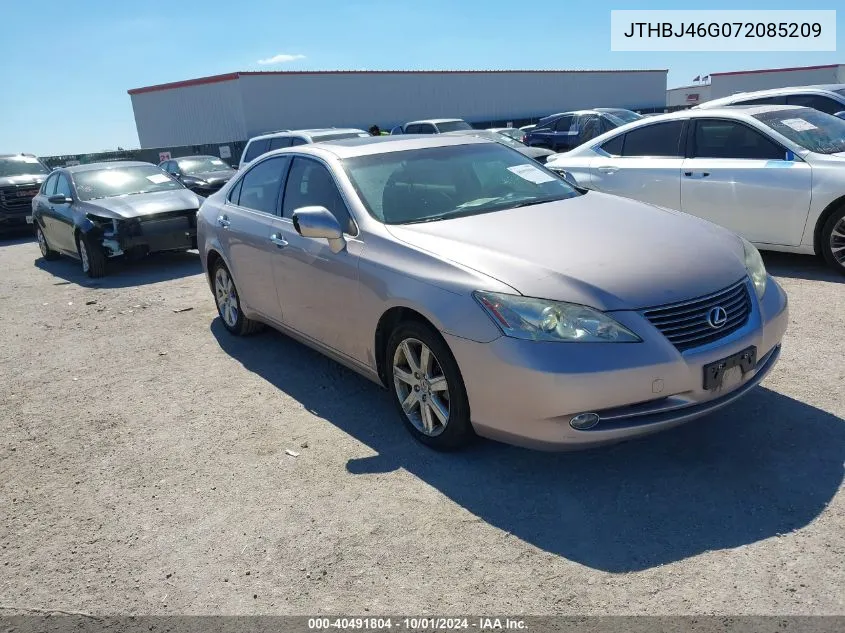 2007 Lexus Es 350 VIN: JTHBJ46G072085209 Lot: 40491804