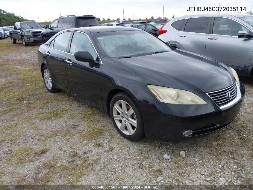 2007 Lexus Es 350 VIN: JTHBJ46G372035114 Lot: 40501567