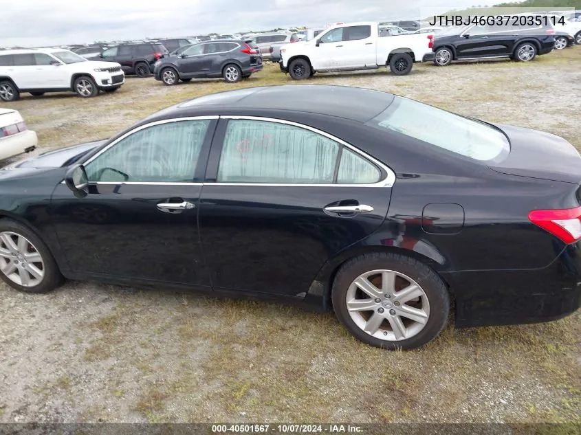 2007 Lexus Es 350 VIN: JTHBJ46G372035114 Lot: 40501567