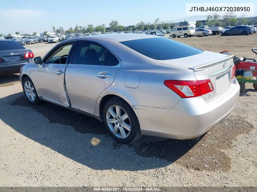 2007 Lexus Es 350 VIN: JTHBJ46GX72038950 Lot: 40502281