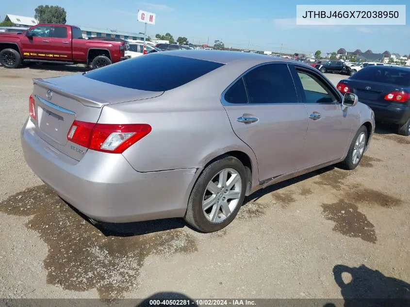 2007 Lexus Es 350 VIN: JTHBJ46GX72038950 Lot: 40502281