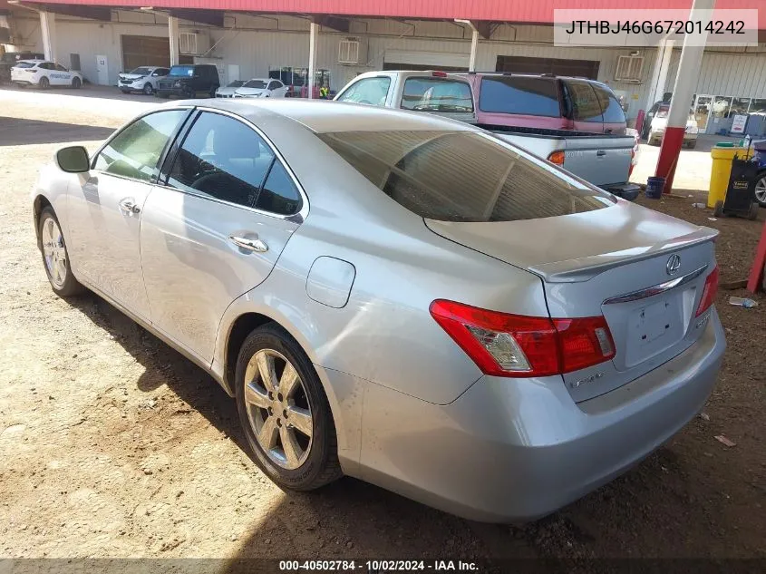 2007 Lexus Es 350 VIN: JTHBJ46G672014242 Lot: 40502784