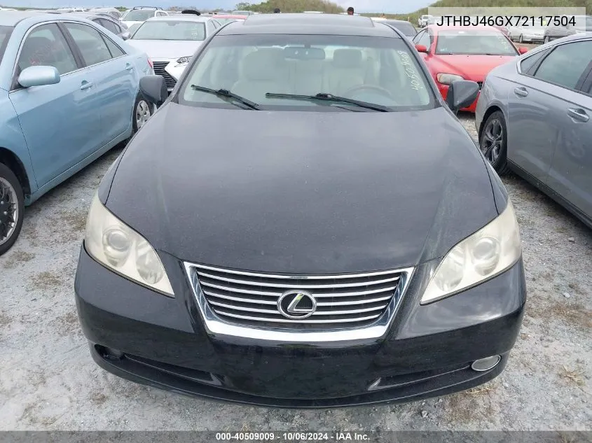 2007 Lexus Es 350 VIN: JTHBJ46GX72117504 Lot: 40509009