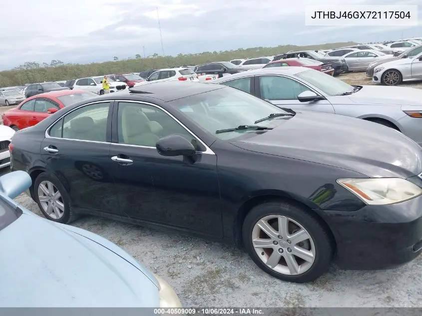 2007 Lexus Es 350 VIN: JTHBJ46GX72117504 Lot: 40509009