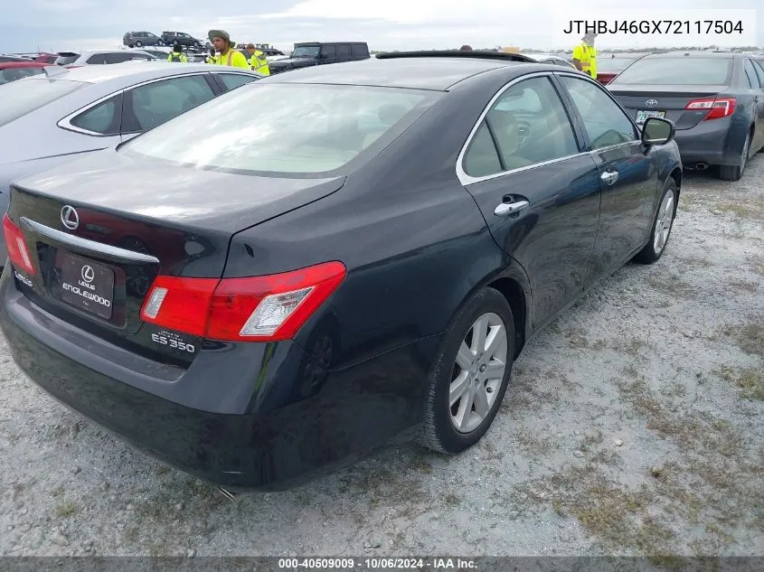 2007 Lexus Es 350 VIN: JTHBJ46GX72117504 Lot: 40509009