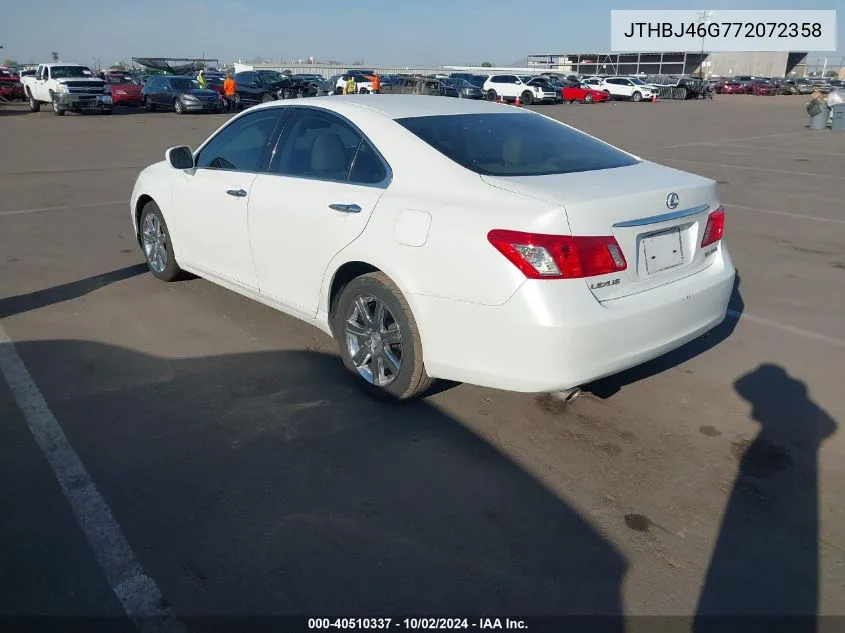 2007 Lexus Es 350 VIN: JTHBJ46G772072358 Lot: 40510337