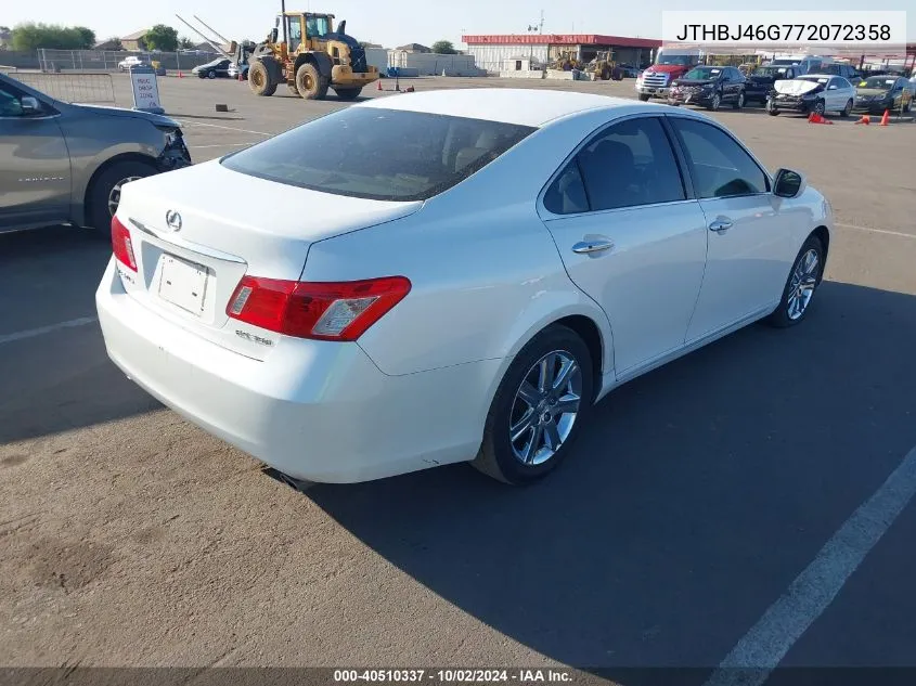 2007 Lexus Es 350 VIN: JTHBJ46G772072358 Lot: 40510337