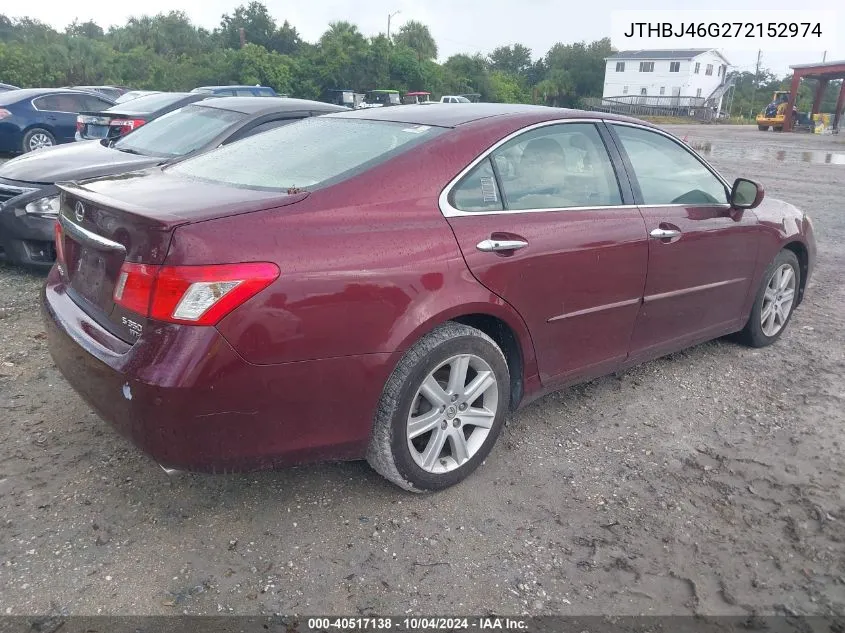 2007 Lexus Es 350 VIN: JTHBJ46G272152974 Lot: 40517138