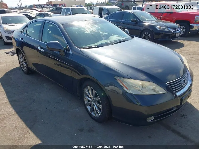 2007 Lexus Es 350 VIN: JTHBJ46G172081833 Lot: 40527188