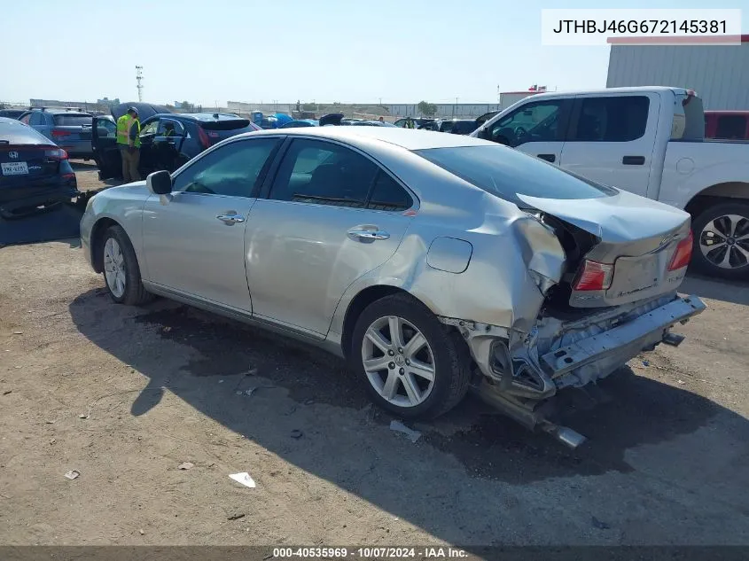 2007 Lexus Es 350 VIN: JTHBJ46G672145381 Lot: 40535969