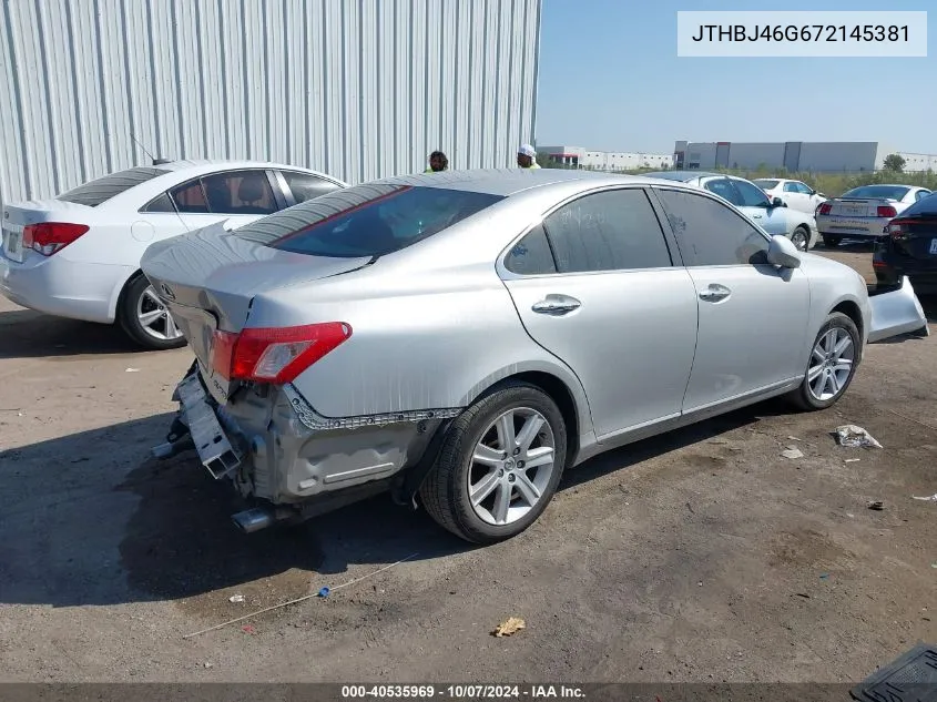 2007 Lexus Es 350 VIN: JTHBJ46G672145381 Lot: 40535969